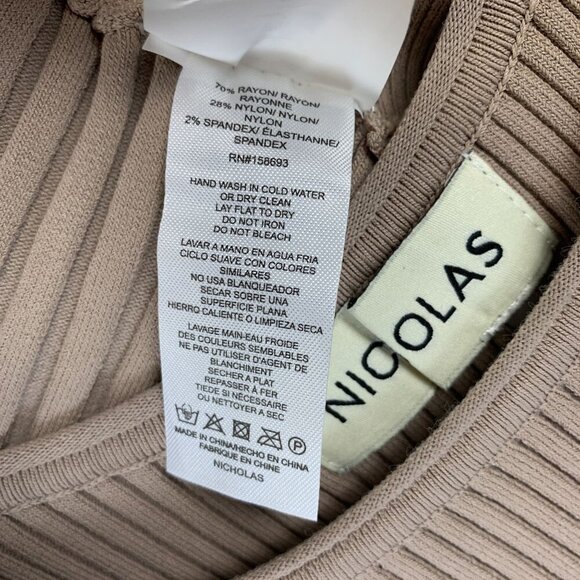 NWT NICHOLAS Alixia Knit Mixed Rib Long Sleeve Dress Size M - Picture 10 of 11